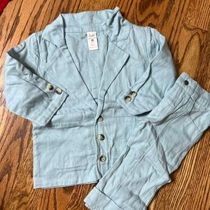 Kate Quinn Baby Blue Linen Suite